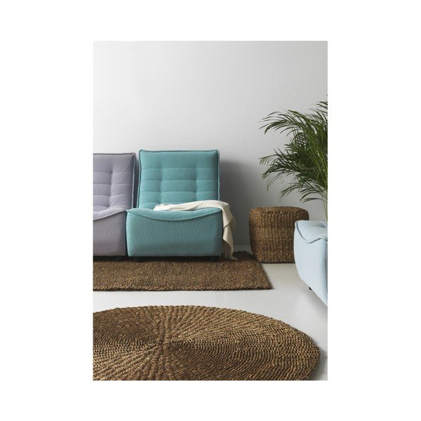 Poggiapiedi marrone con rivestimento in canapa intrecciata Seaweed – Geese-image-1