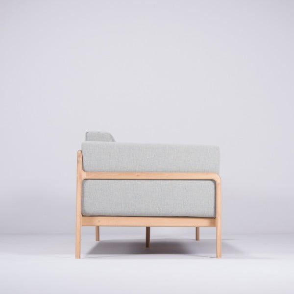 Divano grigio-blu con struttura in legno di quercia , 240 cm Fawn - Gazzda-image-2