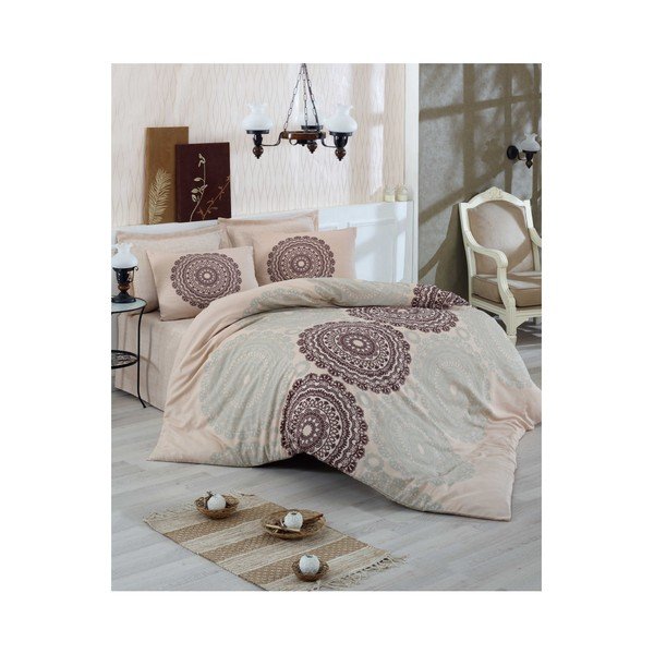 Lino beige con misto cotone per letto singolo , 140 x 200 cm Figura - Mijolnir