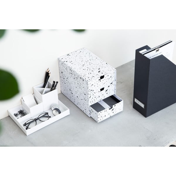 Organizer da scrivania bianco in 4 pezzi per strumenti di scrittura Lena - Bigso Box of Sweden-image-1