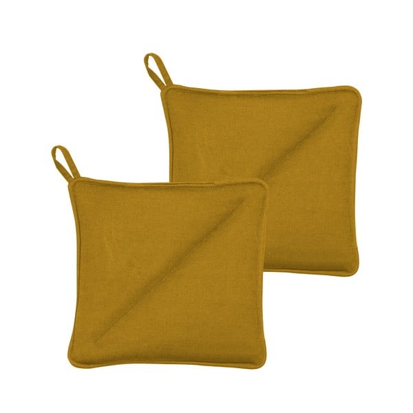 Set di 2 presine in cotone giallo Soft - Södahl-image-1