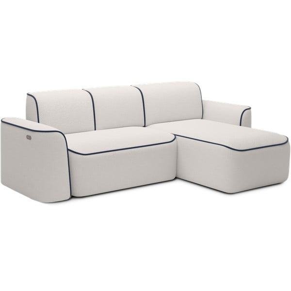 Divano angolare blu/color crema (con penisola a destra/con chaise lounge) e rivestimento in bouclé Ume – ELTAP-image-2