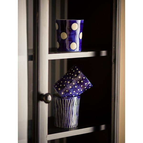 Tazzine in set per espresso blu scuro in gres 3 pz 190 ml Minoa – Bloomingville-image-2