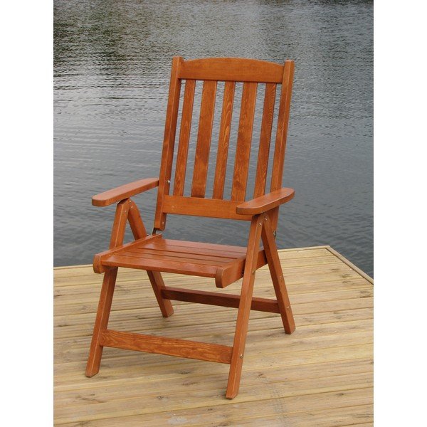 Sedia da giardino in legno marrone Luisa - Rojaplast-image-1