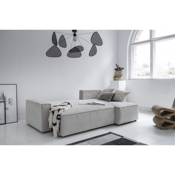 Divano letto angolare in velluto a coste bianco Brave Dave - Miuform-image-4