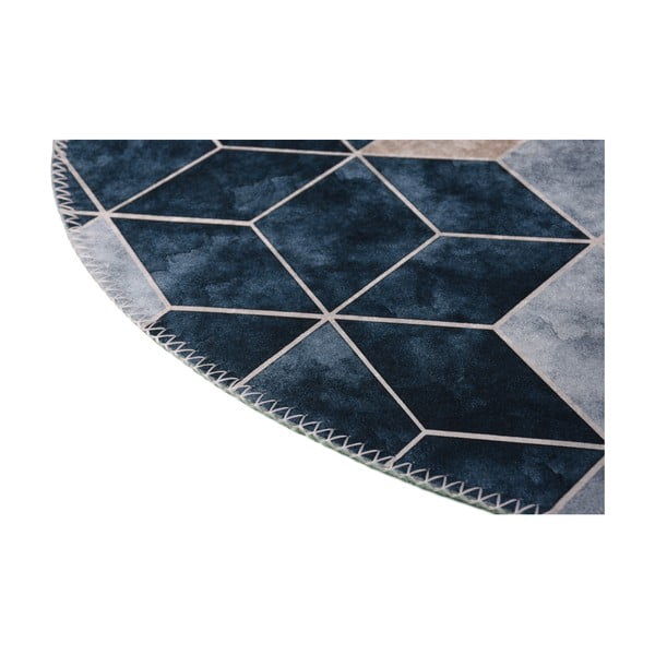 Tappeto rotondo lavabile bianco e blu ø 120 cm - Vitaus-image-2