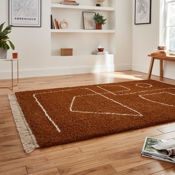 Tappeto rosso in terracotta , 160 x 220 cm Boho - Think Rugs-image-2