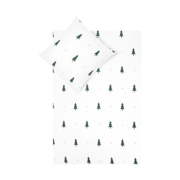 Biancheria da letto singola in flanella bianca Fovere , 155 x 220 cm X-mas Tree - Westwing Collection