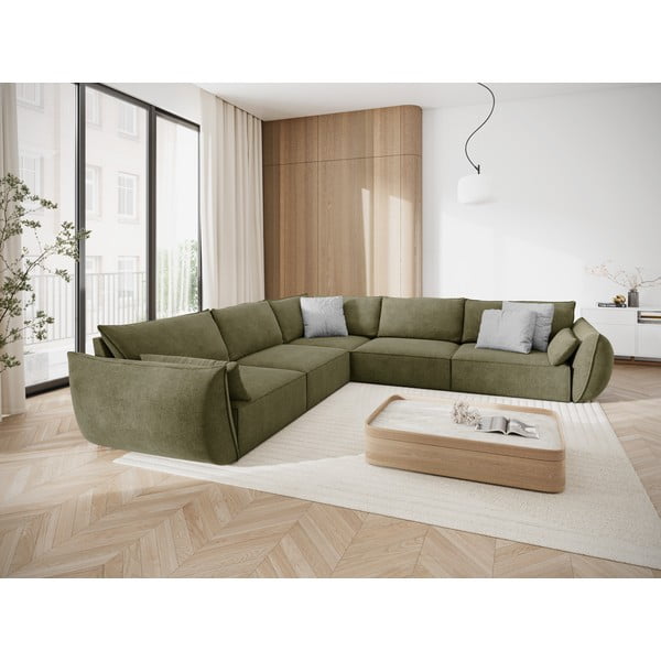 Divano angolare verde (variabile) Vanda - Mazzini Sofas-image-1