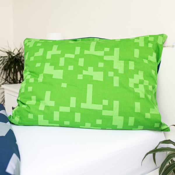 Set copripiumino e federa da bambini verde/blu in cotone per letto singolo 140x200 cm Minecraft "Sssleep Tight" – Jerry Fabrics-image-4