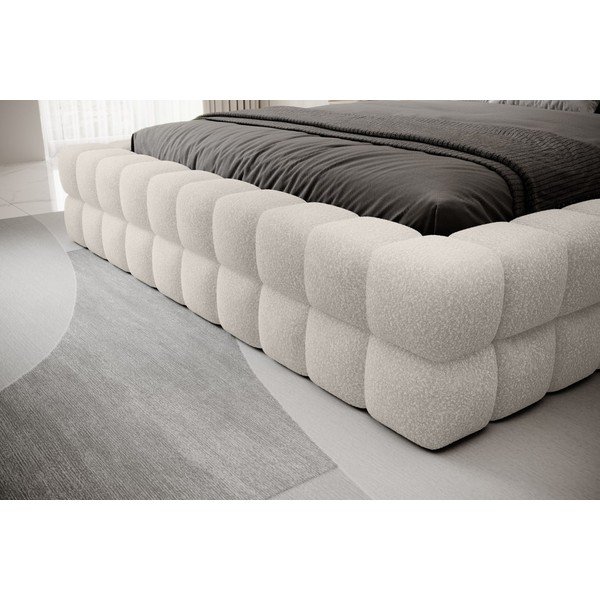 Letto matrimoniale imbottito bianco con contenitore e rete inclusi 180x200 cm Dizzle – ELTAP-image-3