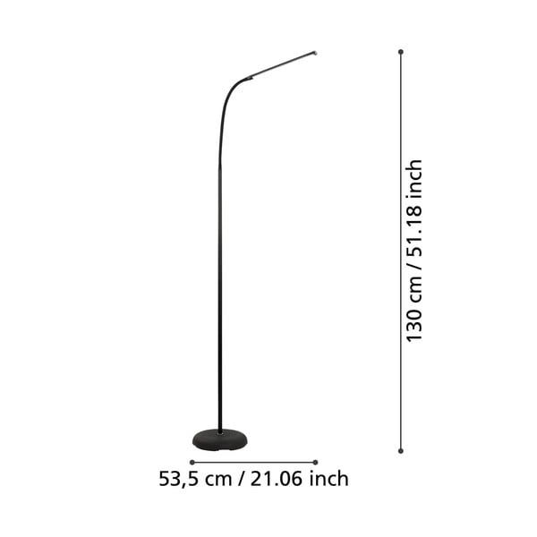 Lampada da terra LED nera (altezza totale 130 cm) LAROA – EGLO-image-2