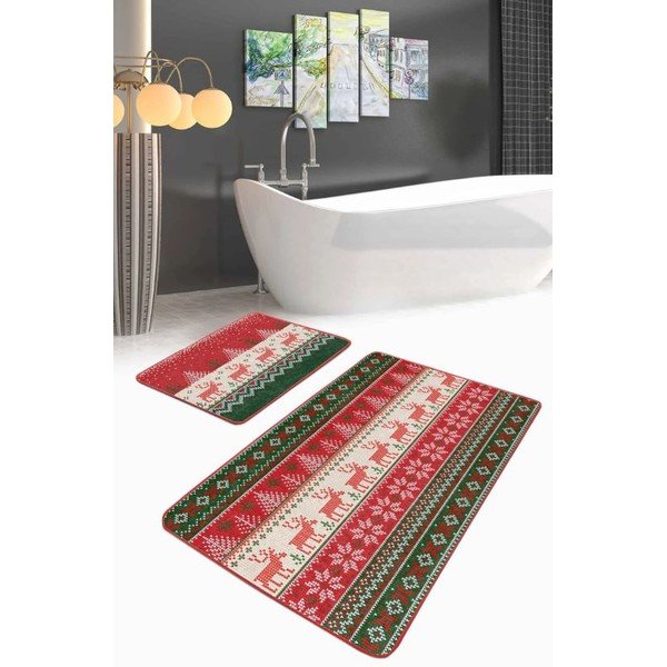 Set di tappetini per il bagno in velluto 2 pz 60x100 cm Merry Christmas – Mila Home