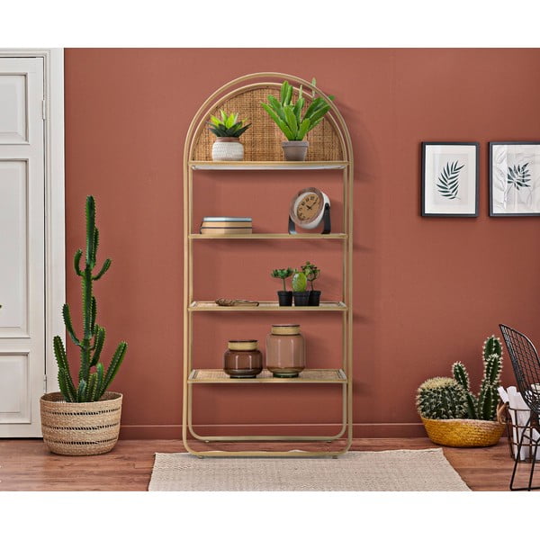 Libreria in metallo colore naturale 80x180 cm Panama - Mauro Ferretti-image-1