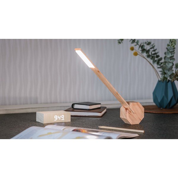 Lampada da tavolo marrone chiaro (altezza totale 38 cm) Octagon One – Gingko-image-4