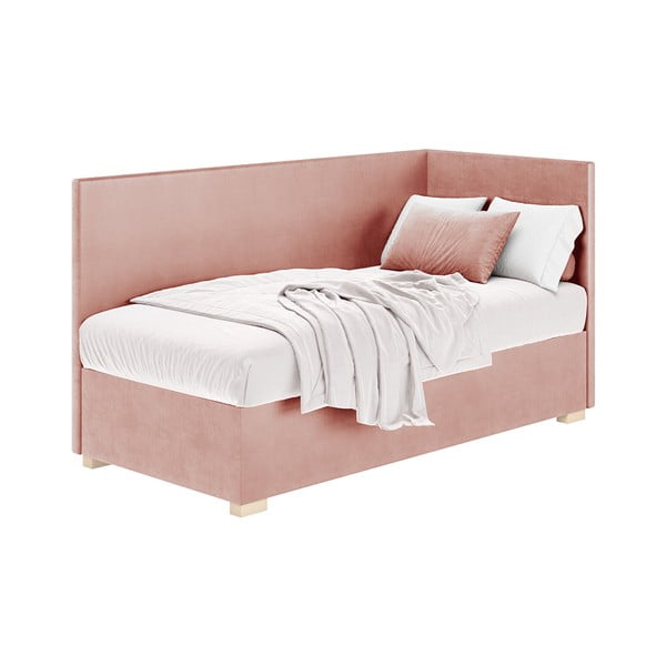 Letto da bambini con sponde rosa con contenitore con materasso incluso 90x200 cm Flexi – Ghado-image-2