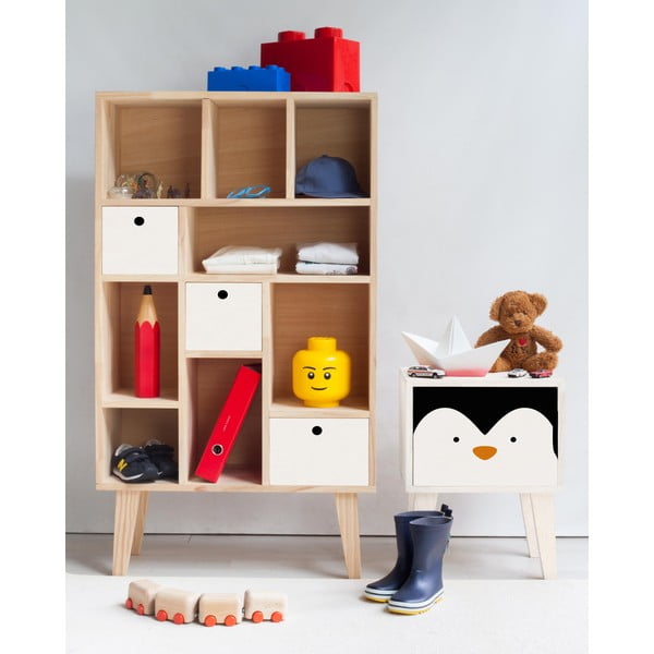 Comodino in legno per bambini Penguin - Little Nice Things-image-1