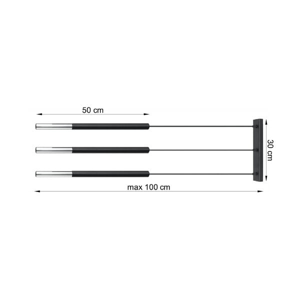 Apparecchio a sospensione in nero-argento 3L Asarot - Sollux-image-2