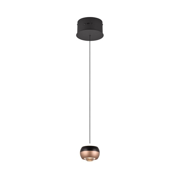 Apparecchio a sospensione LED con paralume in metallo ø 15,5 cm in colore nero-rame Orbit - Trio Select