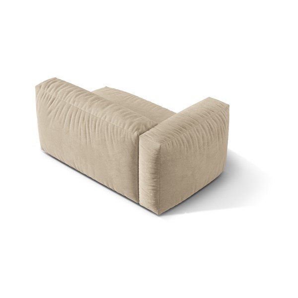 Parte divano componibile beige (con penisola a sinistra) con rivestimento in velluto Martina – Micadoni -image-2