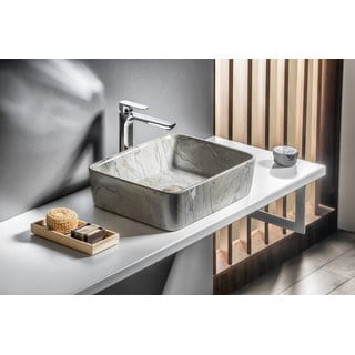 Lavabo grigio in ceramica 47,5x37,5 cm Dalma – Sapho