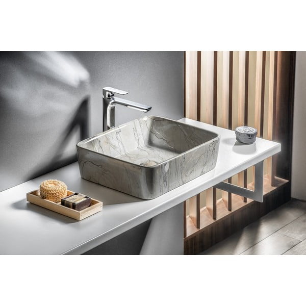 Lavabo grigio in ceramica 47,5x37,5 cm Dalma – Sapho-image-1