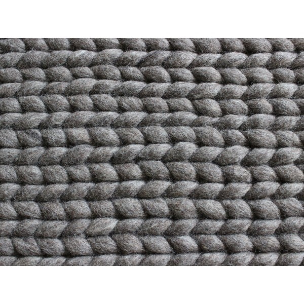 Tappeto in lana intrecciata color noce, 170 x 240 cm Braided Rugs - Wooldot-image-3