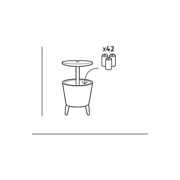 Tavolo da giardino rotondo in plastica con vaschetta per il ghiaccio ø 49,5 cm Cool - Keter-image-4