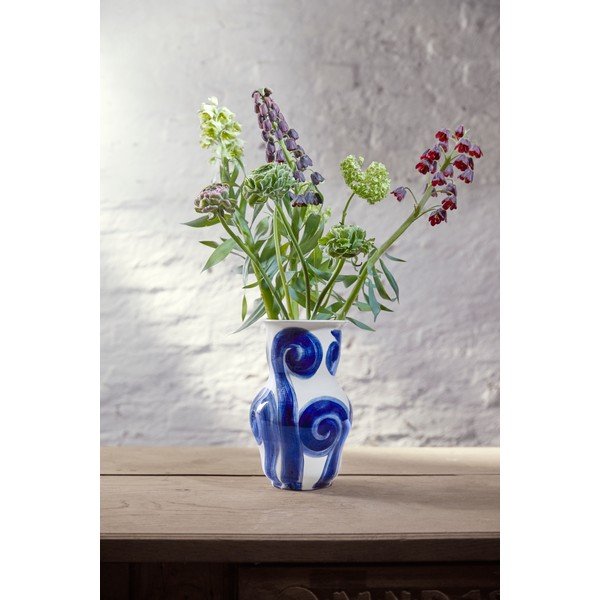Vaso in gres blu dipinto a mano Tulle - Kähler Design-image-1
