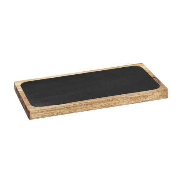 Piatto da portata in legno nero-naturale 30x15 cm - Wenko