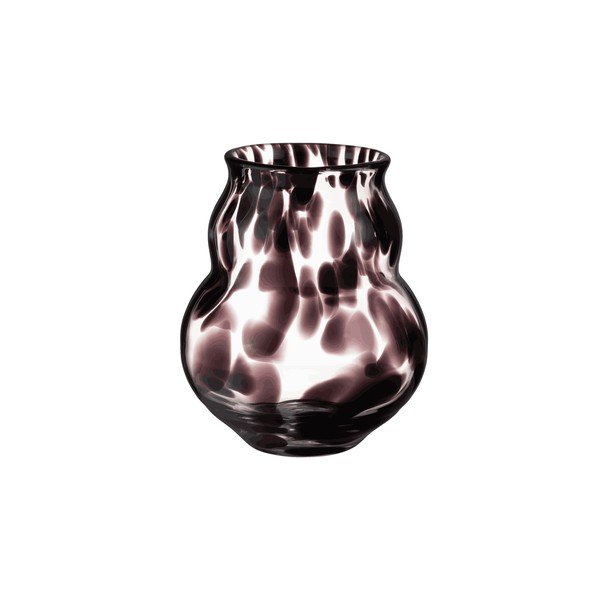 Vaso marrone scuro in vetro fatto a mano (altezza totale 22 cm) Dam – noo.ma