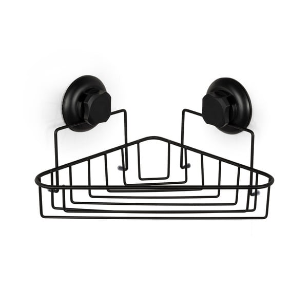 Scaffale da bagno angolare nero autobloccante Scaffale da bagno angolare nero 1 scaffale Bestlock - Compactor-image-4