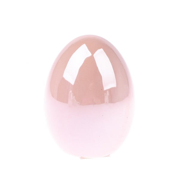 Uovo di Pasqua in ceramica rosa, altezza 8 cm - Dakls
