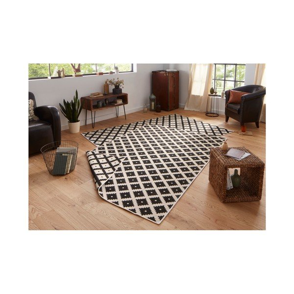 Tappeto bifacciale a motivi bianchi e neri , 120 x 170 cm - Bougari-image-4