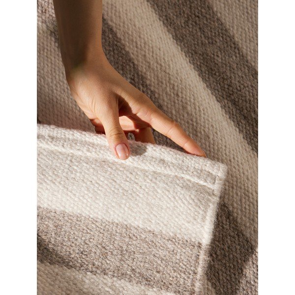 Tappeto bianco/grigio in lana reversibile/tessuto a mano 160x230 cm Vika – Hanse Home-image-4