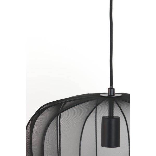 Lampadario nera con paralume in tessuto ø 40 cm Plumeria - Light & Living-image-4