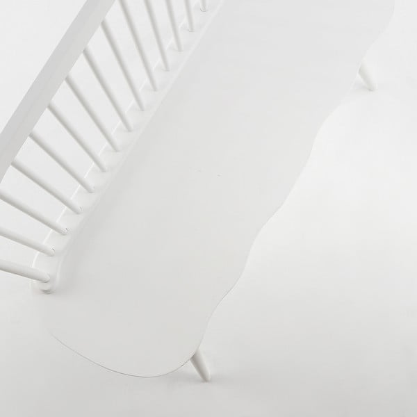 Bílá sedací lavice z kaučukového dřeva Kave Home Slover, 120 x 53 cm-image-1