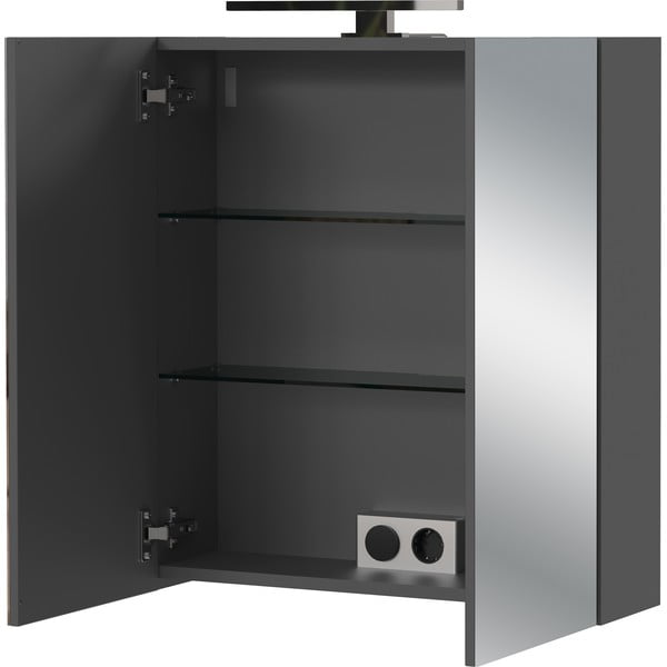 Mobile per bagno color antracite da appendere e con specchio 60x71 cm Arcena – Germania-image-3