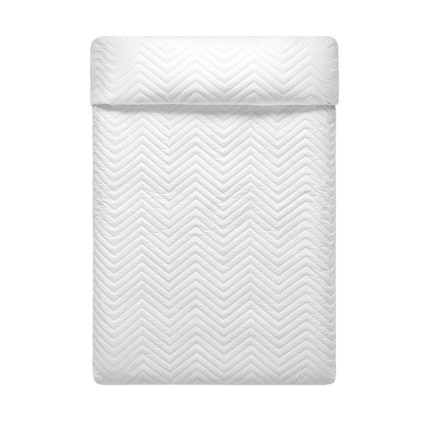 Copriletto trapuntato in cotone bianco e rosa 180x260 cm Arista - Happy Friday-image-3