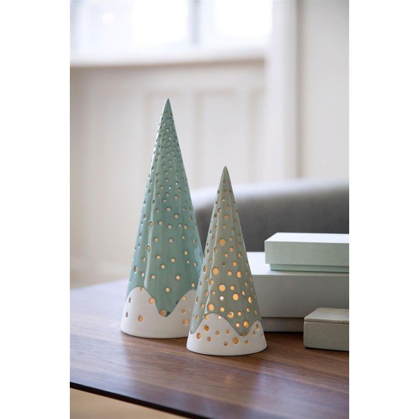 Portacandele natalizio turchese in bone china, altezza 25,5 cm Nobili - Kähler Design-image-3