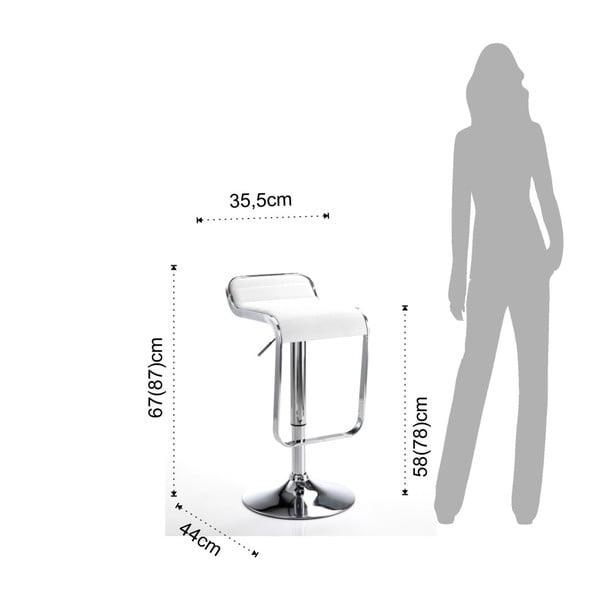 Sgabello da bar in bianco e argento 67 cm Snappy - Tomasucci-image-4