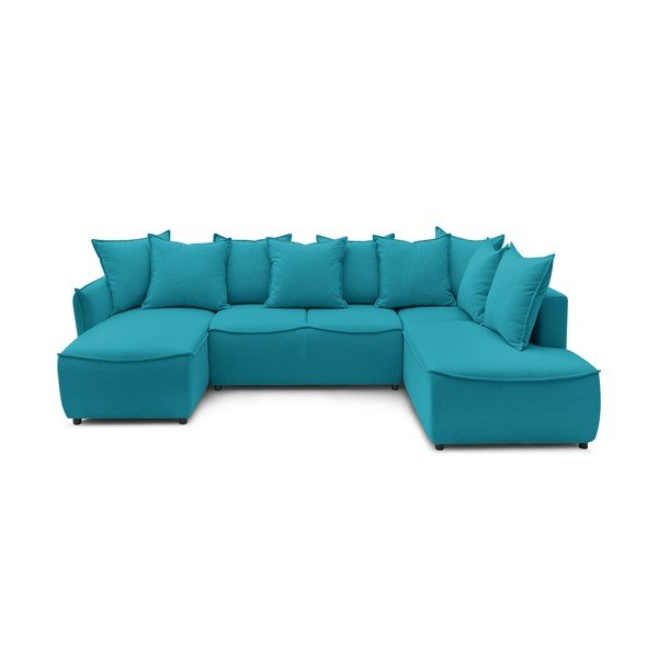 Divano letto angolare turchese (angolo destro) Leon - Bobochic Paris