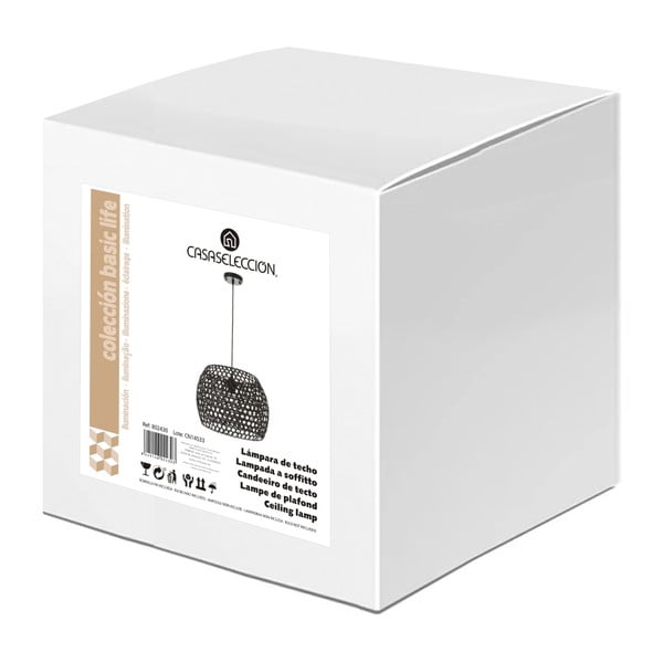 Lampada da soffitto in bambù nero con paralume in bambù ø 35 cm - Casa Selección-image-4