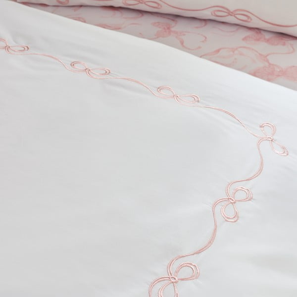 Set copripiumino e federa bianco per letto singolo 135x200 cm Bow Embroidery – Catherine Lansfield-image-4
