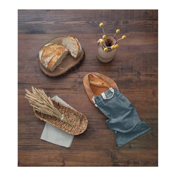 Sacchetto per il pane in tela con lino Sacchetto Blue Sky, altezza 42 cm - Really Nice Things-image-1