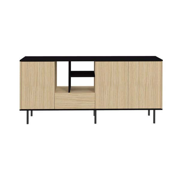 Cassettiera bassa nera in rovere 170x80 cm Lord - TemaHome