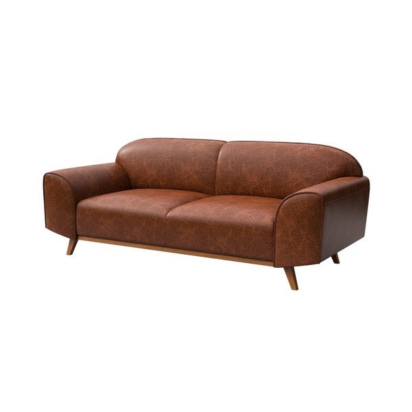 Divano in pelle marrone 193 cm Nesbo - MESONICA-image-2