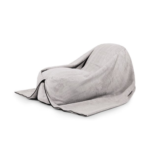 Pouf a sacco per bambini grigio chiaro con rivestimento in velluto a coste Cocoon 120 – SLOWDOWN
