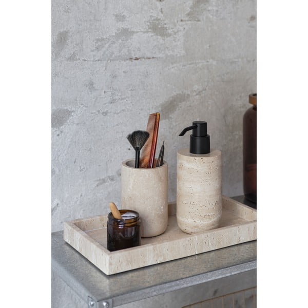 Portaspazzolino in pietra beige Travertine - Mette Ditmer Denmark-image-1