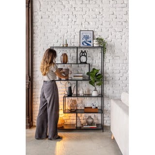 Libreria nera in frassino 114x185 cm Seaford - Actona